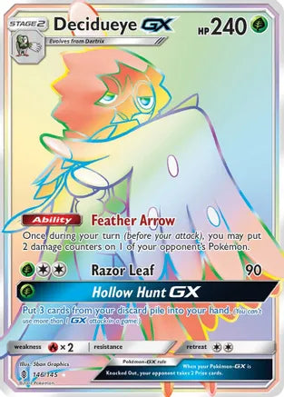 Pokemon: Decidueye GX Secret Guardians Rising 146/145 - Near Mint
