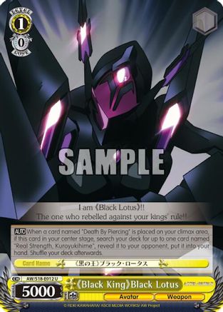 "Black King" Black Lotus (AW/S18-E012 U) - Accel World