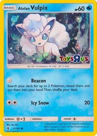 Alolan Vulpix (Toys R Us Promo) 021/145 - Miscellaneous Cards & Products Holofoil
