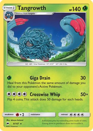Tangrowth 008/147 - SM Burning Shadows Reverse Holofoil