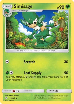 Simisage 013/147 - SM Burning Shadows Reverse Holofoil