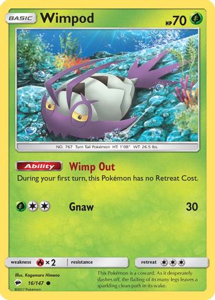 Wimpod 016/147 - SM Burning Shadows Reverse Holofoil