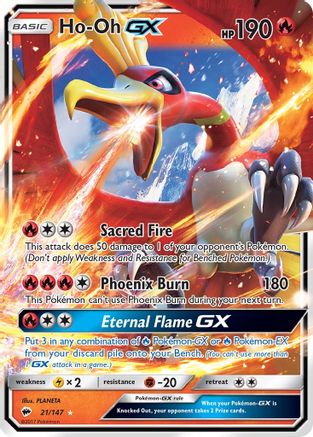 Ho-Oh GX 021/147 - SM Burning Shadows Holofoil