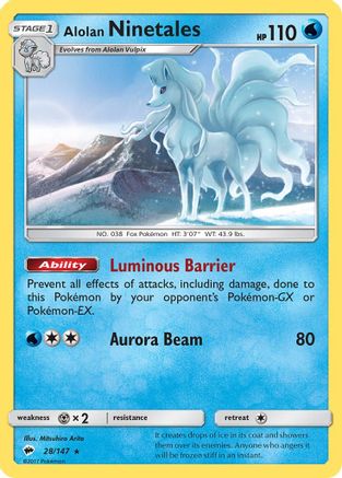 Alolan Ninetales 028/147 - SM Burning Shadows Reverse Holofoil