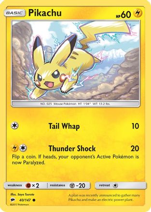 Pikachu 040/147 - SM Burning Shadows