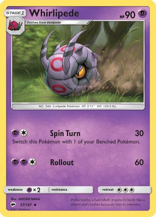 Whirlipede 057/147 - SM Burning Shadows Reverse Holofoil