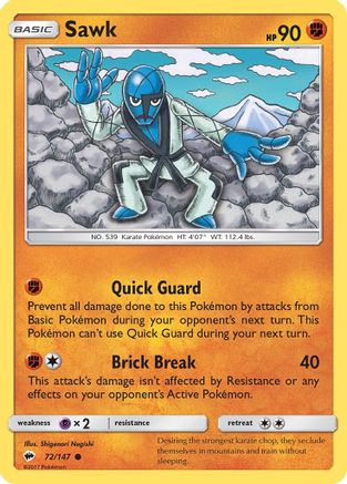 Sawk 072/147 - SM Burning Shadows Reverse Holofoil