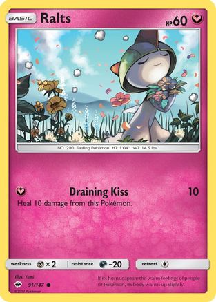 Ralts 091/147 - SM Burning Shadows Reverse Holofoil