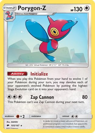 Porygon-Z 105/147 - SM Burning Shadows Holofoil