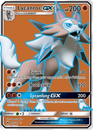 Lycanroc GX (Full Art) 136/147 - SM Burning Shadows Holofoil