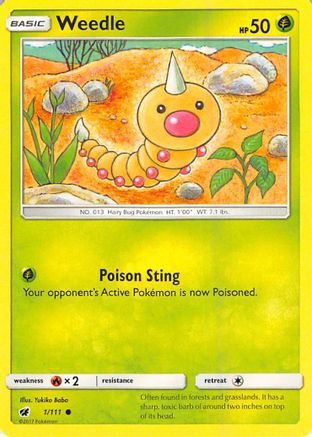 Weedle 001/111 - SM Crimson Invasion