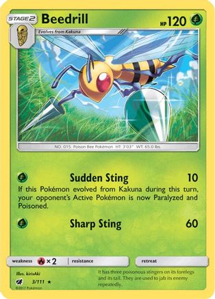 Beedrill 003/111 - SM Crimson Invasion Reverse Holofoil
