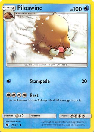 Piloswine 020/111 - SM Crimson Invasion Reverse Holofoil