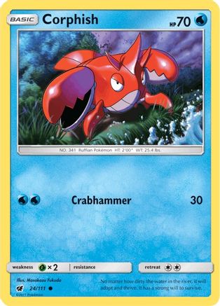 Corphish 024/111 - SM Crimson Invasion Reverse Holofoil