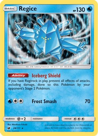 Regice 028/111 - SM Crimson Invasion Holofoil