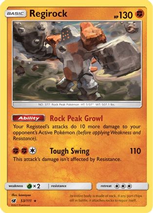 Regirock 053/111 - SM Crimson Invasion Reverse Holofoil