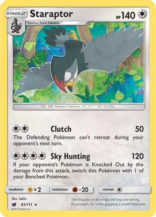 Staraptor 083/111 - SM Crimson Invasion Reverse Holofoil