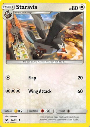 Staravia 082/111 - SM Crimson Invasion Reverse Holofoil