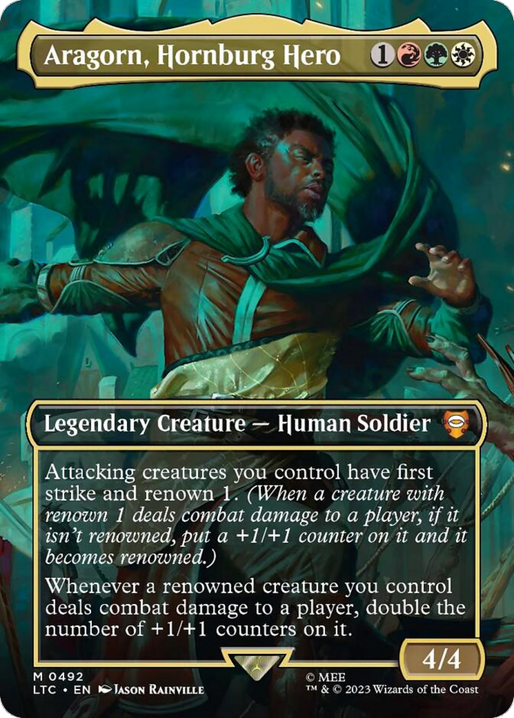 Aragorn, Hornburg Hero (LTC-492) - Tales of Middle-earth Commander (Borderless) Foil