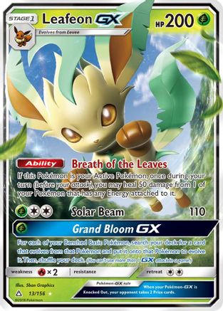 Leafeon GX 013/156 - SM Ultra Prism Holofoil