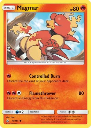 Magmar 018/156 - SM Ultra Prism Reverse Holofoil