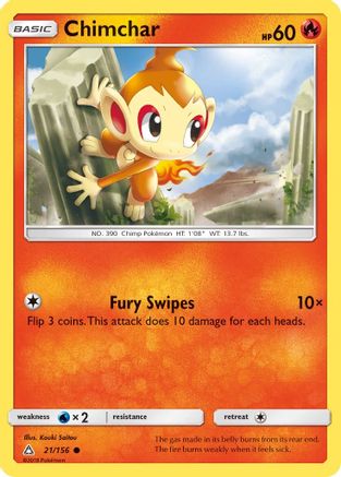 Chimchar 021/156 - SM Ultra Prism Reverse Holofoil