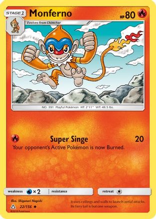 Monferno 022/156 - SM Ultra Prism Reverse Holofoil