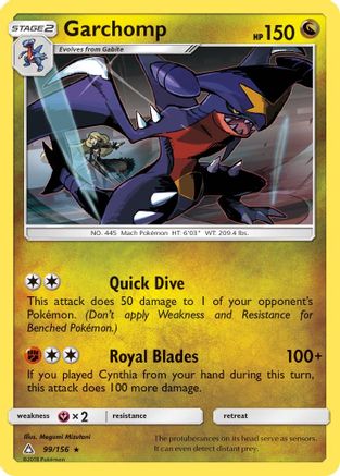 Garchomp 099/156 - SM Ultra Prism Reverse Holofoil