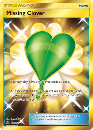 Missing Clover (Secret Rare) 168/156 - SM Ultra Prism Holofoil