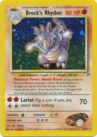 Brock's Rhydon 002/132 - Gym Heroes Unlimited Holofoil