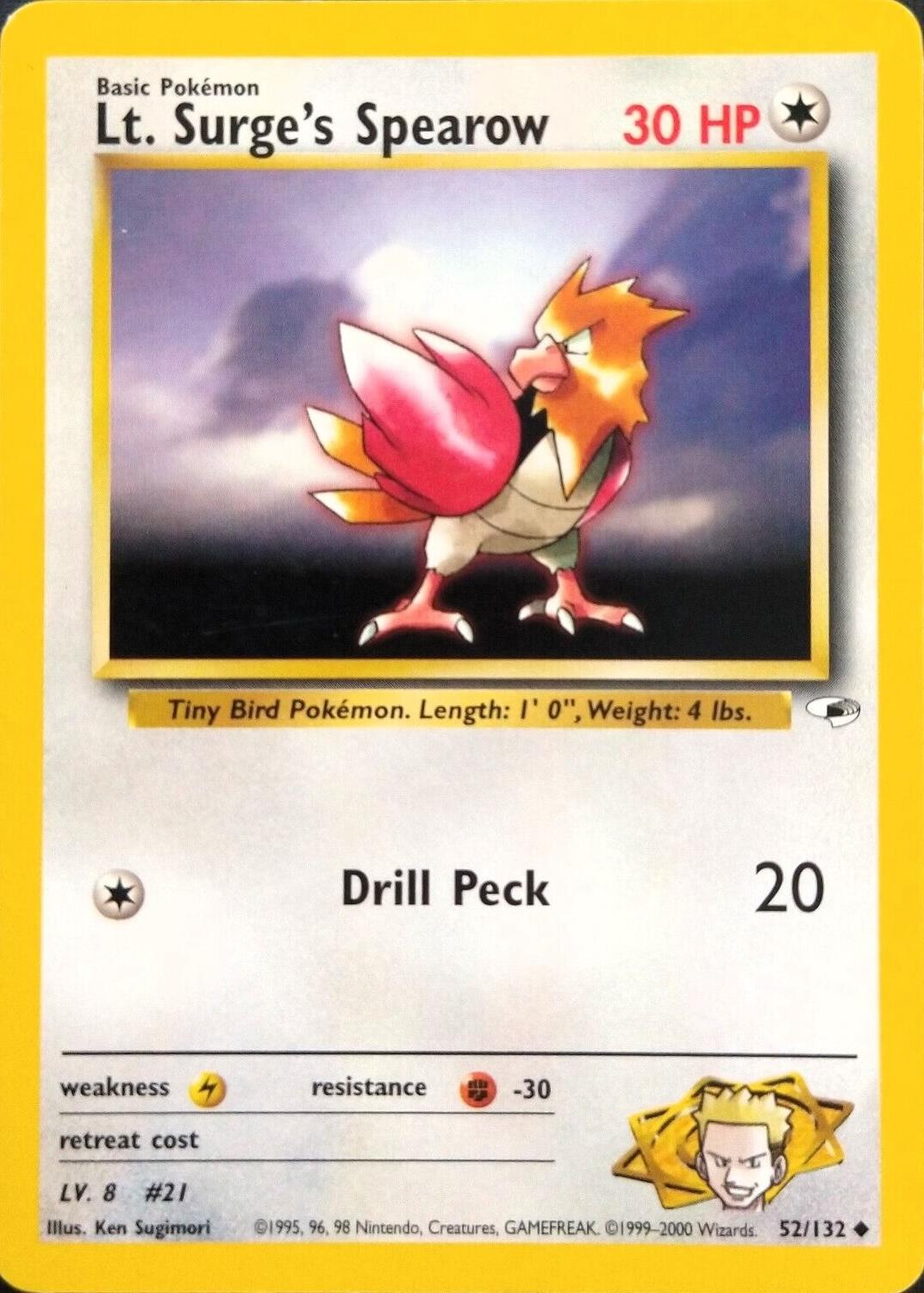 Lt. Surge's Spearow 052/132 - Gym Heroes Unlimited