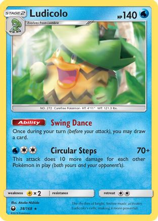 Ludicolo 038/168 - SM Celestial Storm Reverse Holofoil
