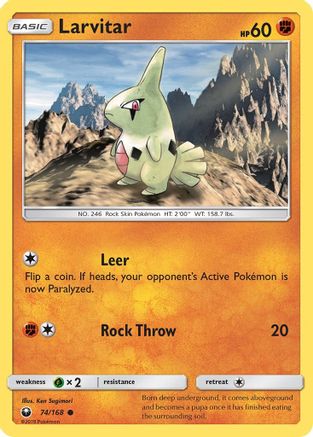 Larvitar 074/168 - SM Celestial Storm Reverse Holofoil