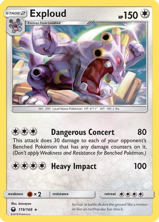 Exploud 119/168 - SM Celestial Storm Reverse Holofoil
