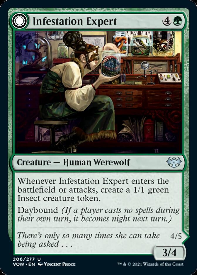 Infestation Expert // Infested Werewolf (VOW-206) - Innistrad: Crimson Vow: (Double Faced Transform) Foil