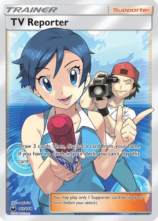 TV Reporter (Full Art) 167/168 - SM Celestial Storm Holofoil