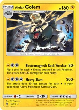 Alolan Golem (Cosmos Holo) 042/145 - Blister Exclusives Holofoil