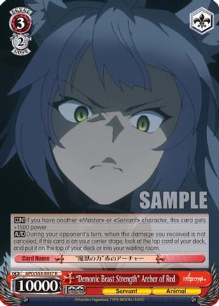 "Demonic Beast Strength" Archer of Red (APO/S53-E037 R) - Fate/Apocrypha