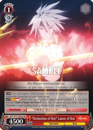 "Declaration of War" Lancer of Red (SR) (APO/S53-TE03S SR) - Fate/Apocrypha