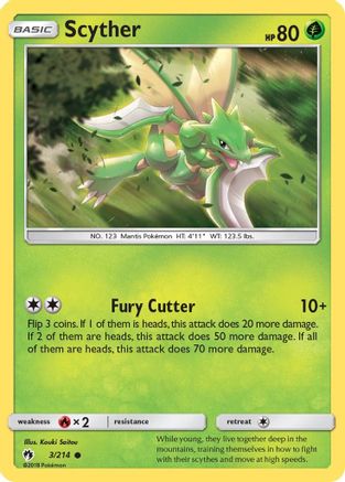 Scyther 003/214 - SM Lost Thunder Reverse Holofoil