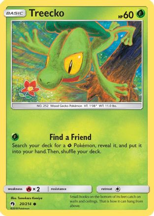 Treecko 020/214 - SM Lost Thunder Reverse Holofoil