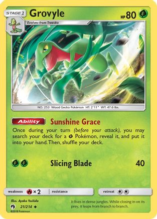 Grovyle 021/214 - SM Lost Thunder Reverse Holofoil