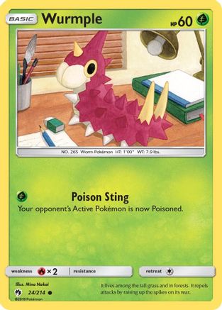 Wurmple 024/214 - SM Lost Thunder Reverse Holofoil