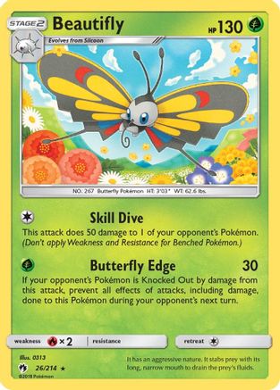 Beautifly 026/214 - SM Lost Thunder Reverse Holofoil