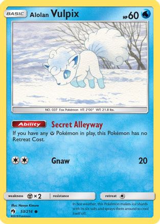Alolan Vulpix 053/214 - SM Lost Thunder Reverse Holofoil