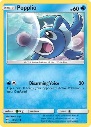 Popplio 064/214 - SM Lost Thunder Reverse Holofoil
