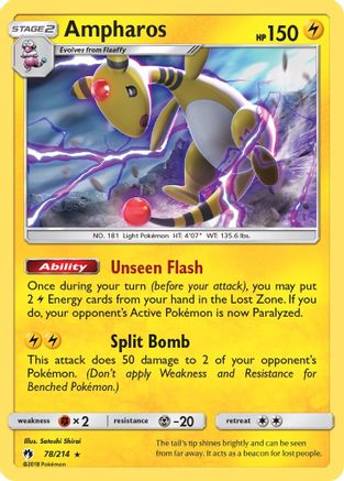 Ampharos 078/214 - SM Lost Thunder Holofoil