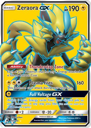Zeraora GX (Full Art) 201/214 - SM Lost Thunder Holofoil