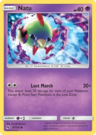 Natu 087/214 - SM Lost Thunder Reverse Holofoil