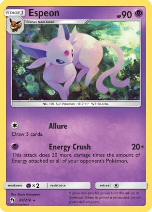 Espeon 089/214 - SM Lost Thunder Reverse Holofoil